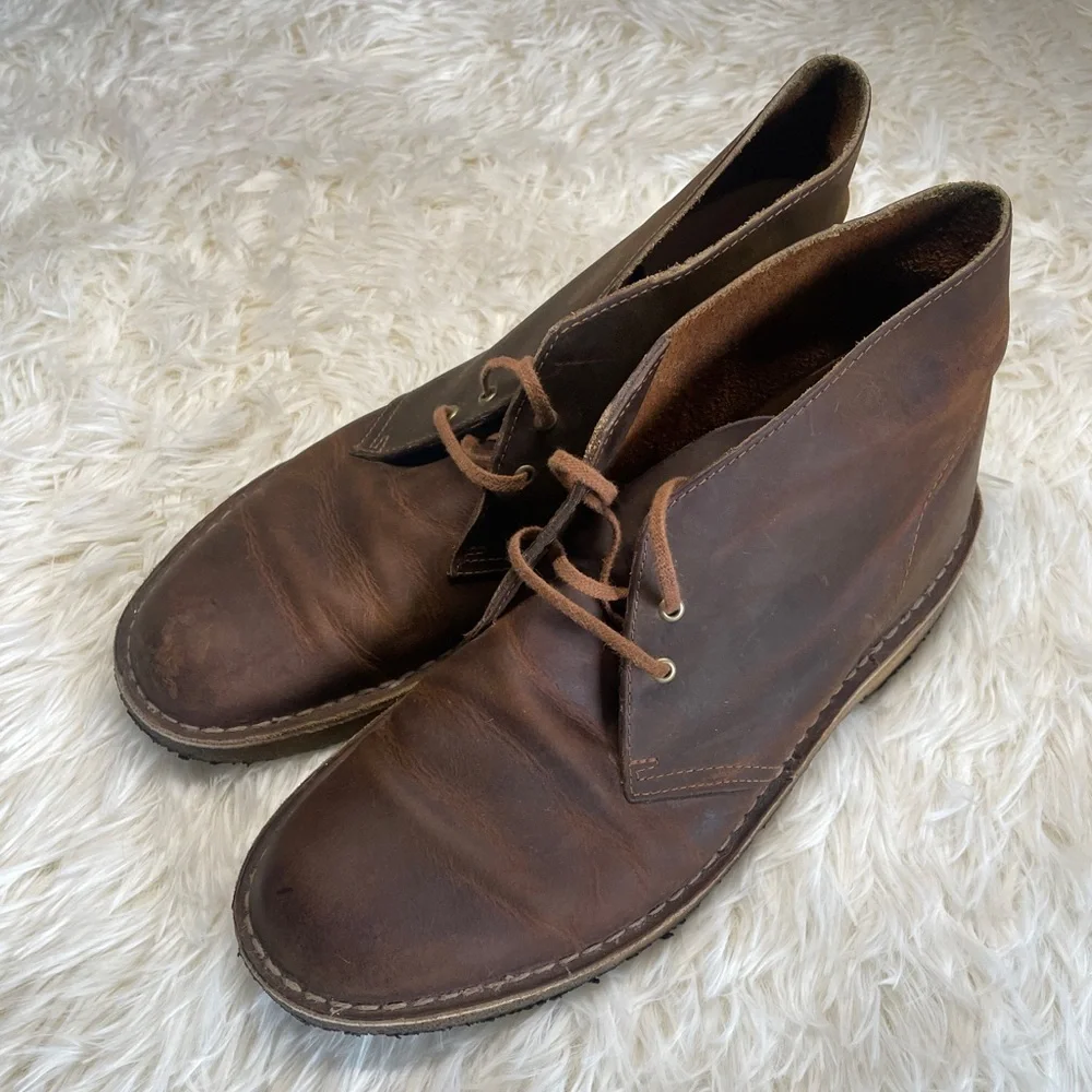 Clarks Brown Leather Desert Chukka Ankle Lace Up Boots